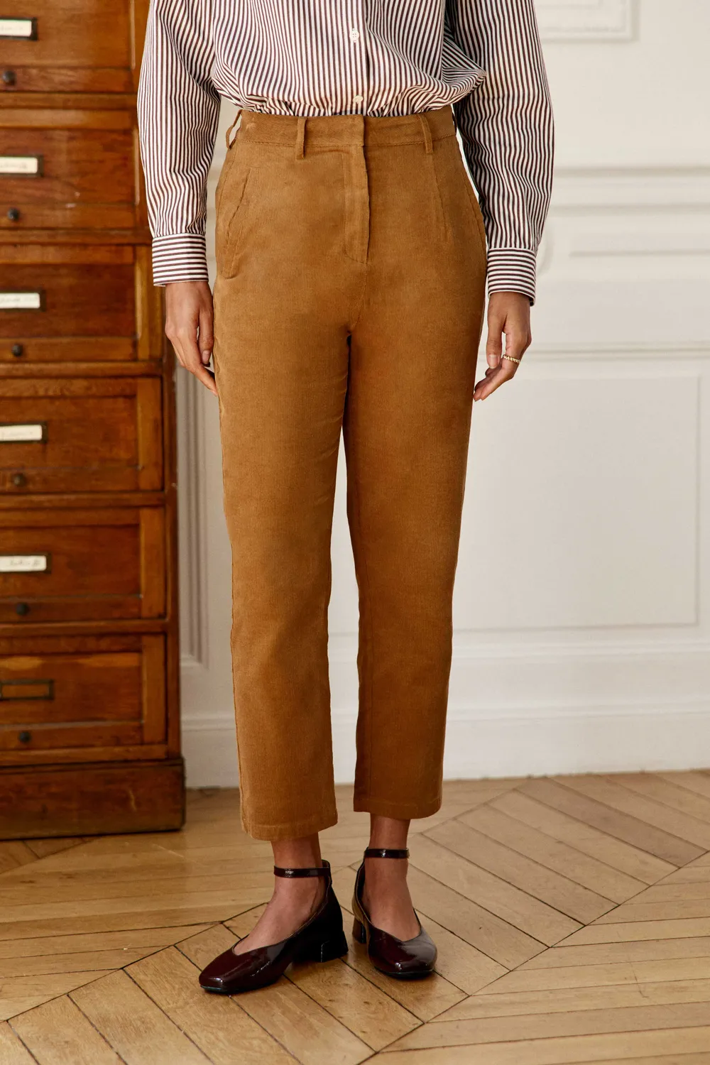 La Petite Etoile Parfaito broek beige ribfluweel
