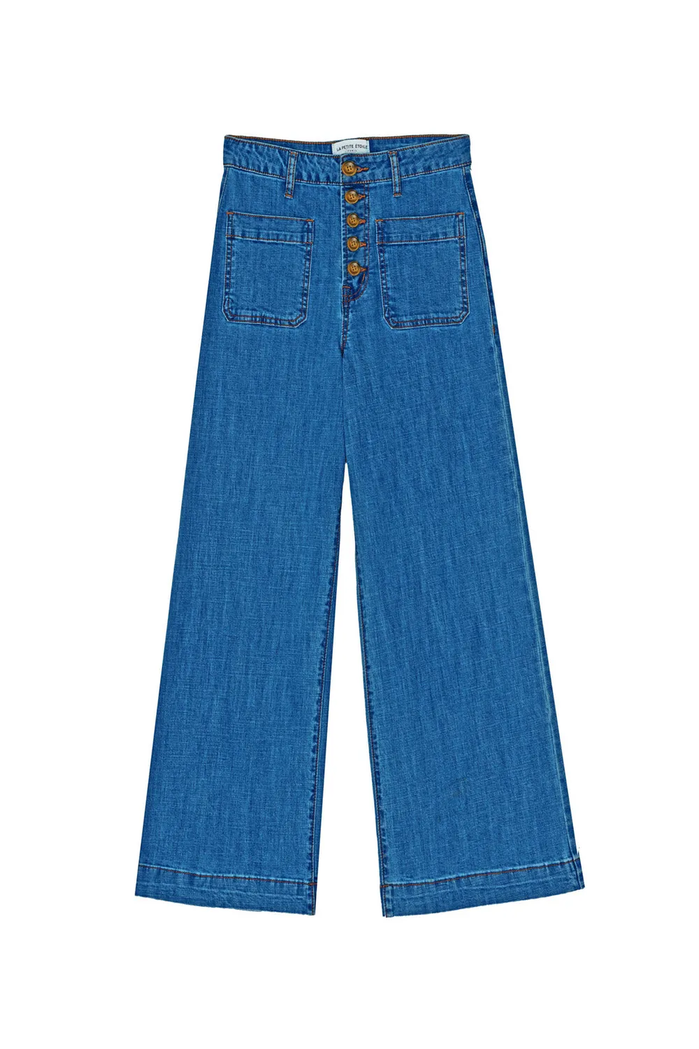 La Petite Etoile Atlanta jeans wijd stone uitgewassen