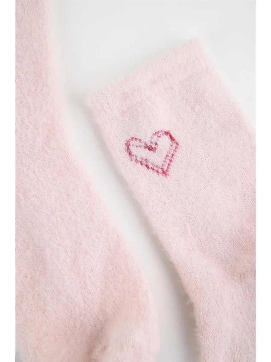 Amiek 24C Sokken Hartje fluffy onesize