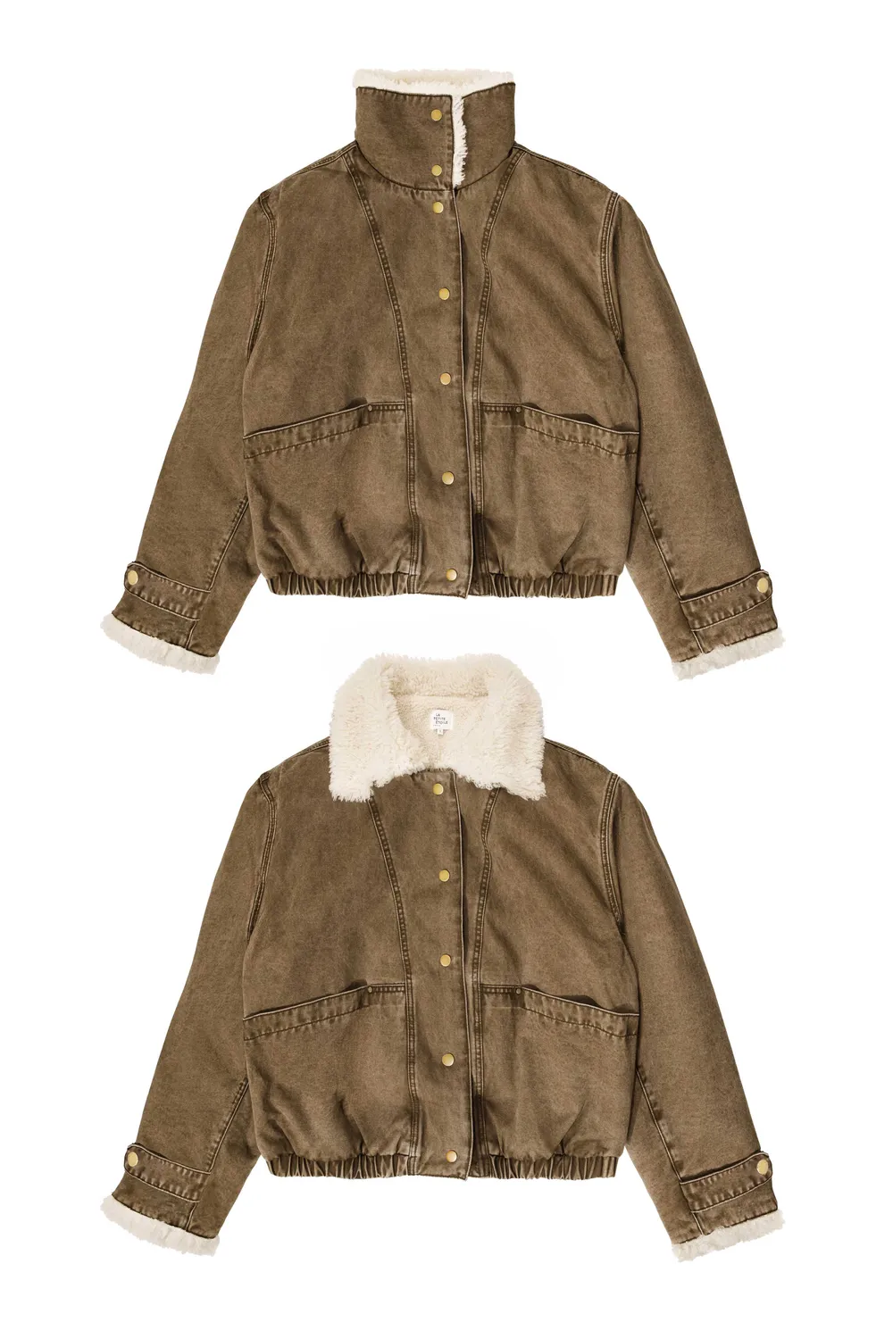 La Petite Etoile Nelan mantel bruin oversized bont