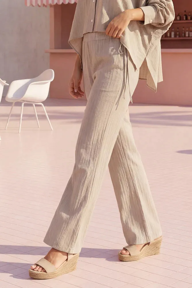 Moost & The Muse Ellis broek sand linnen zacht