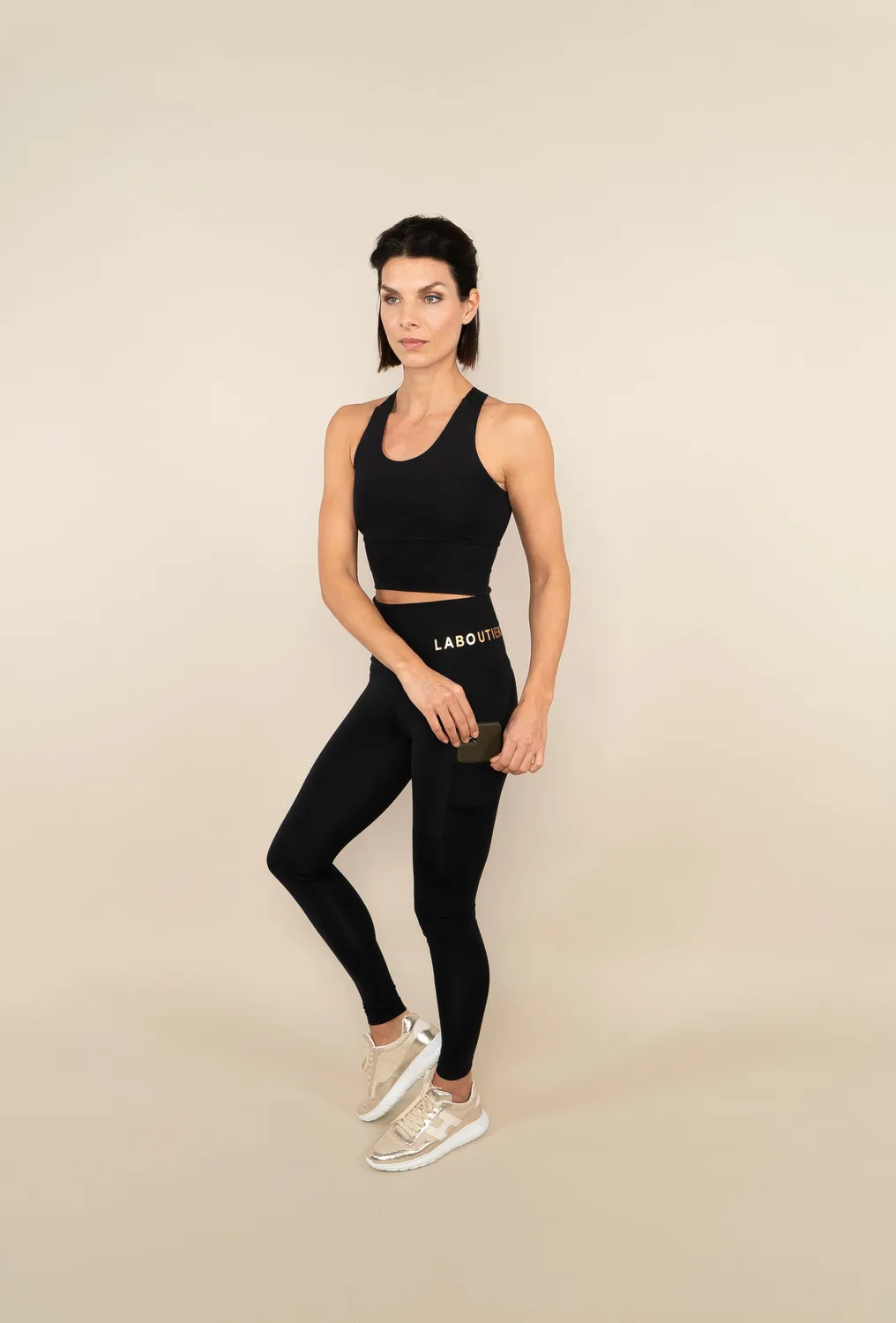 Laboutiek Sport Bra sport bh zwart goud