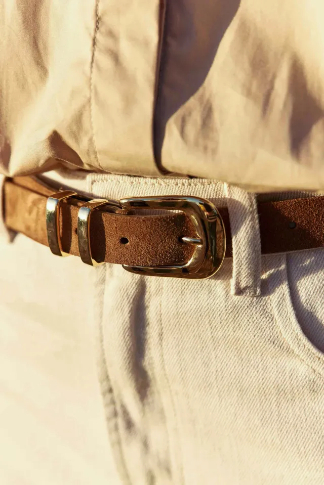 La Petite Etoile Anais riem camel leer goud