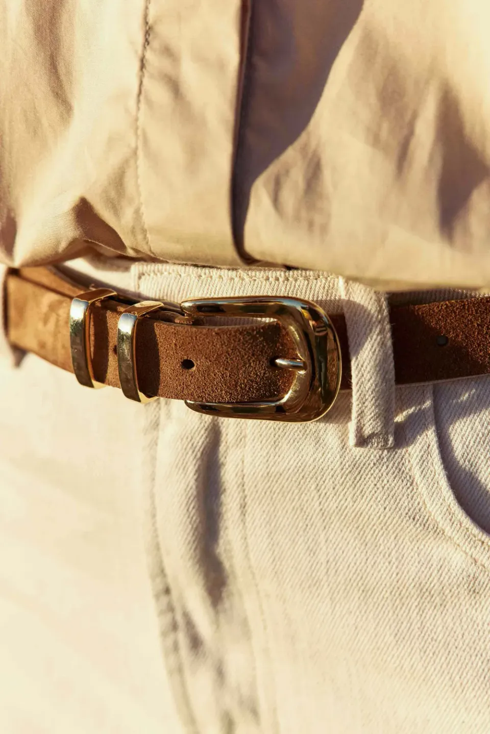 La Petite Etoile Anais riem camel leer goud