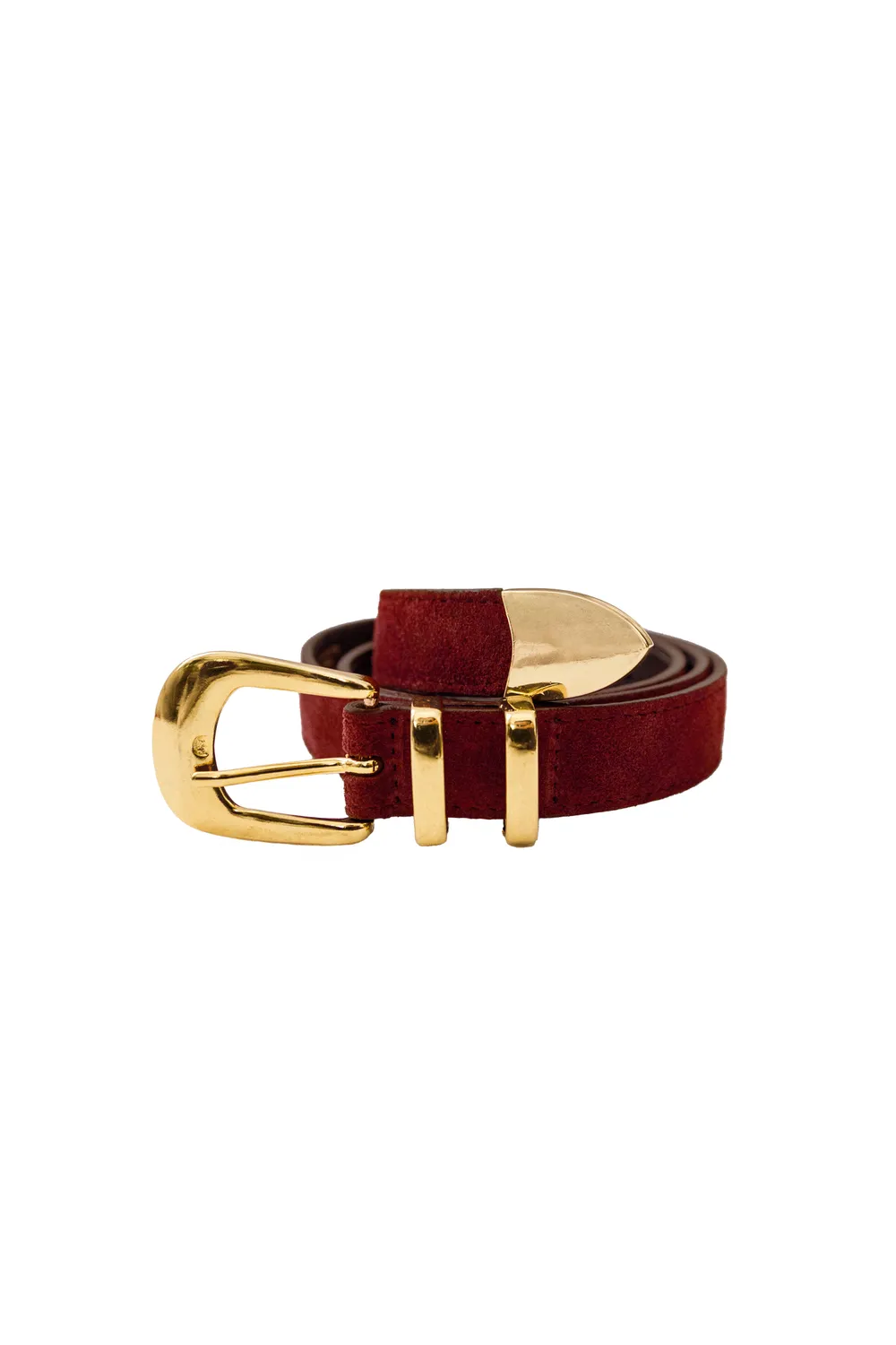 La Petite Etoile Anais riem suède bordeaux goud