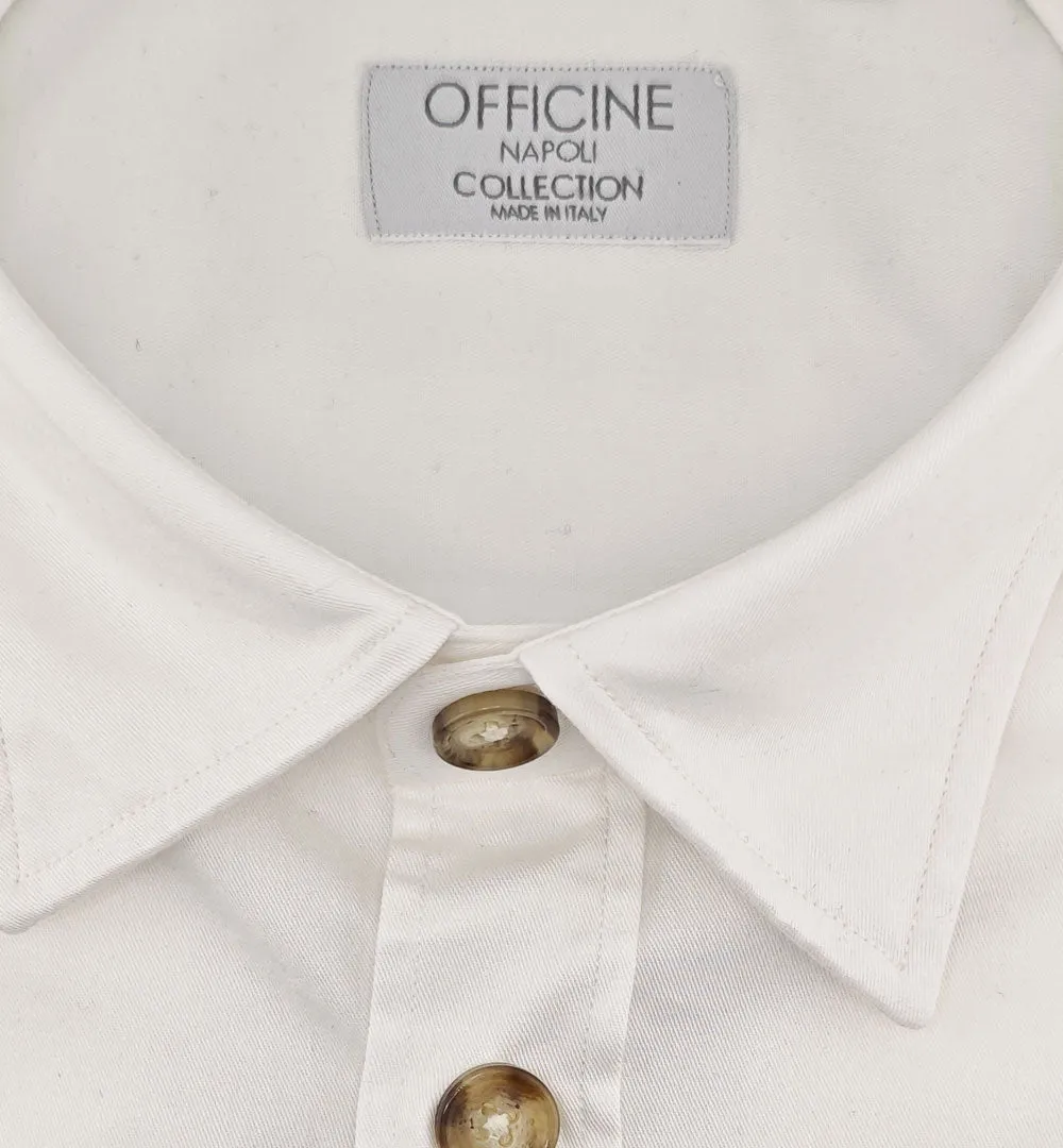 Officine Napoli Oder 1379 Over overhemd wit katoen