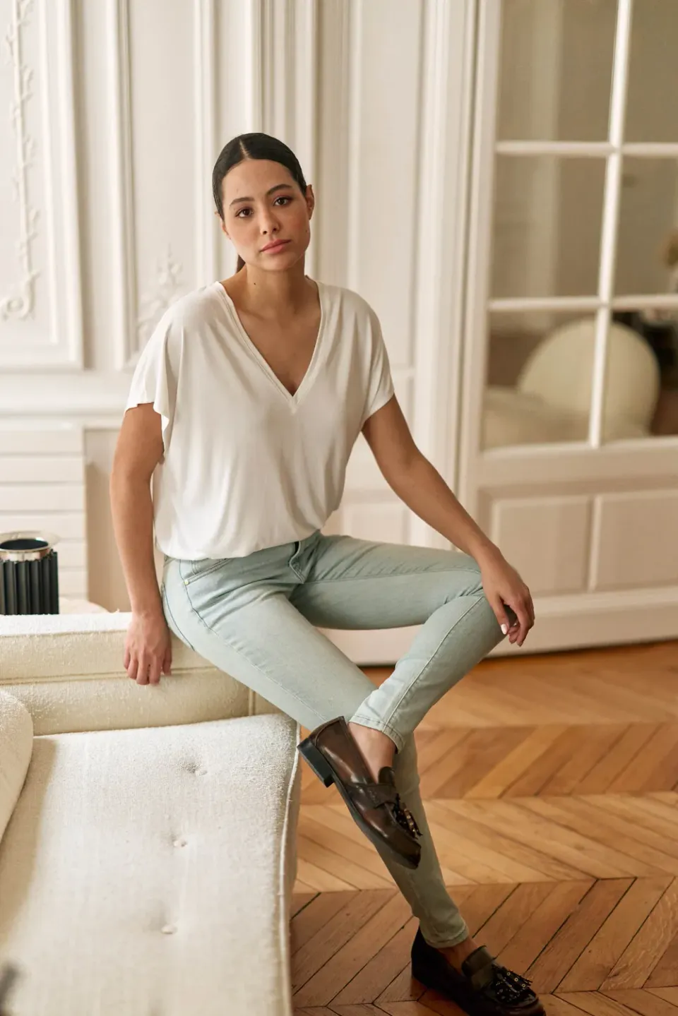 La Petite Etoile Maude skinny jeans bleach