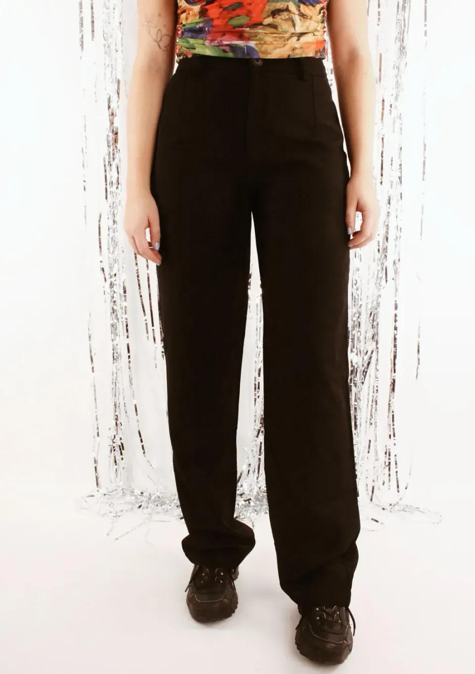 LOVEDRUNKY Riley pantalon zwart straight fit