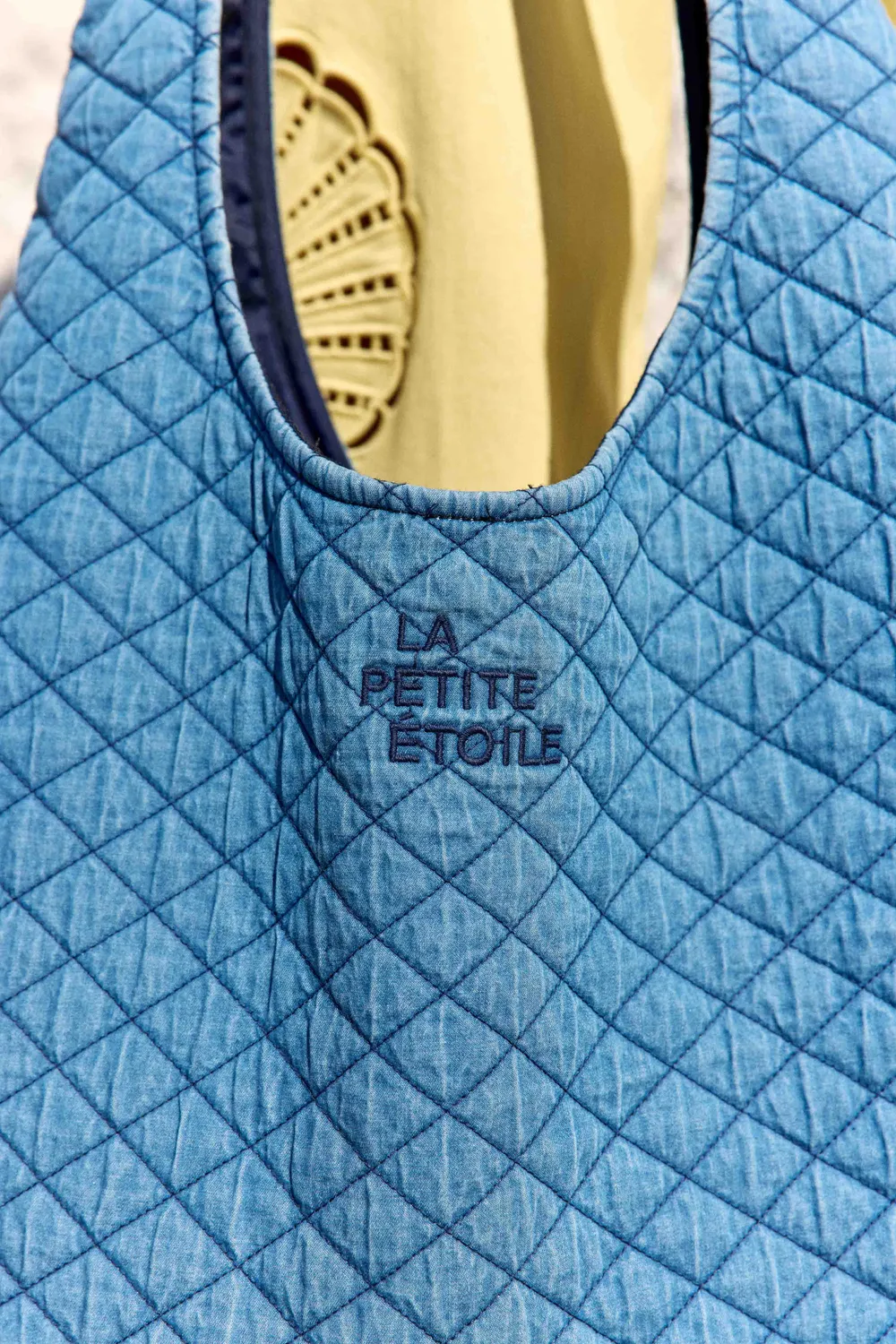 La Petite Etoile Aba hobo tas stone gewatteerd katoen