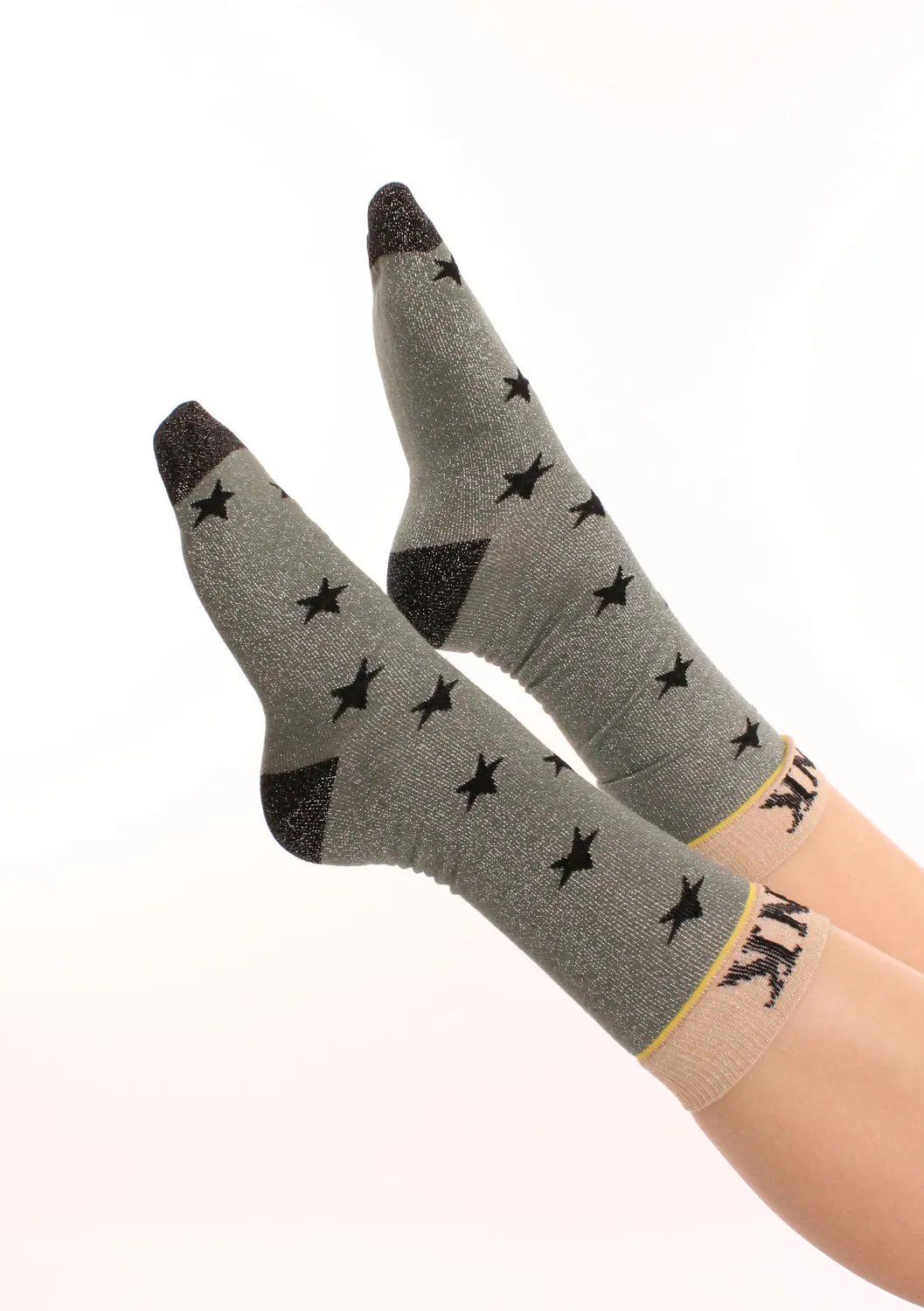 Pinned By K Stars sokken Groen lurex