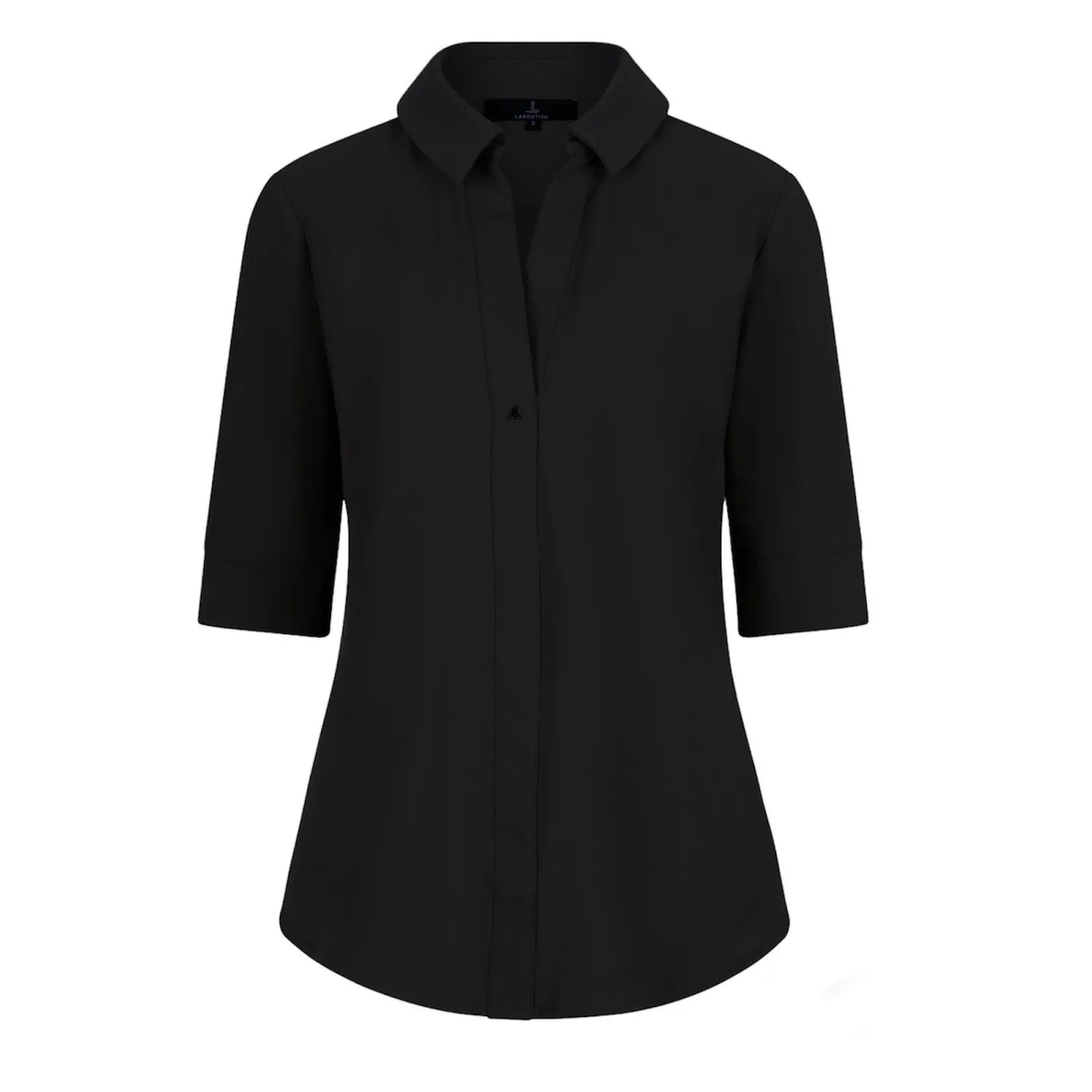 Laboutiek Travel Ivanka Short Sleeve blouse zwart kreukvrij
