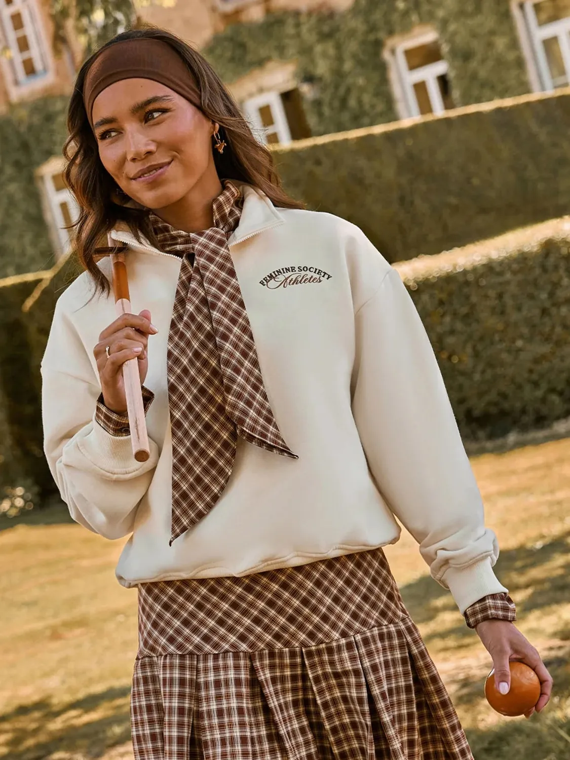 Amiek Feminine Society sweater ecru katoen