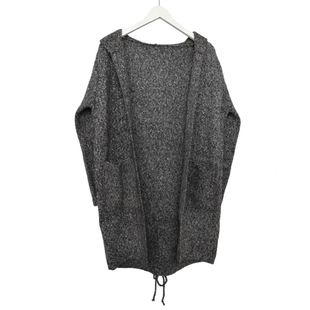 LOVEDRUNKY Long Cardigan vest grijs one size gebreid