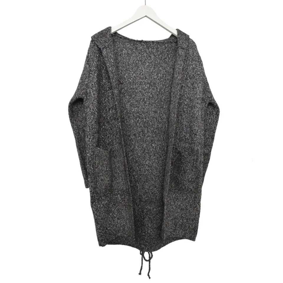 LOVEDRUNKY Long Cardigan vest grijs one size gebreid