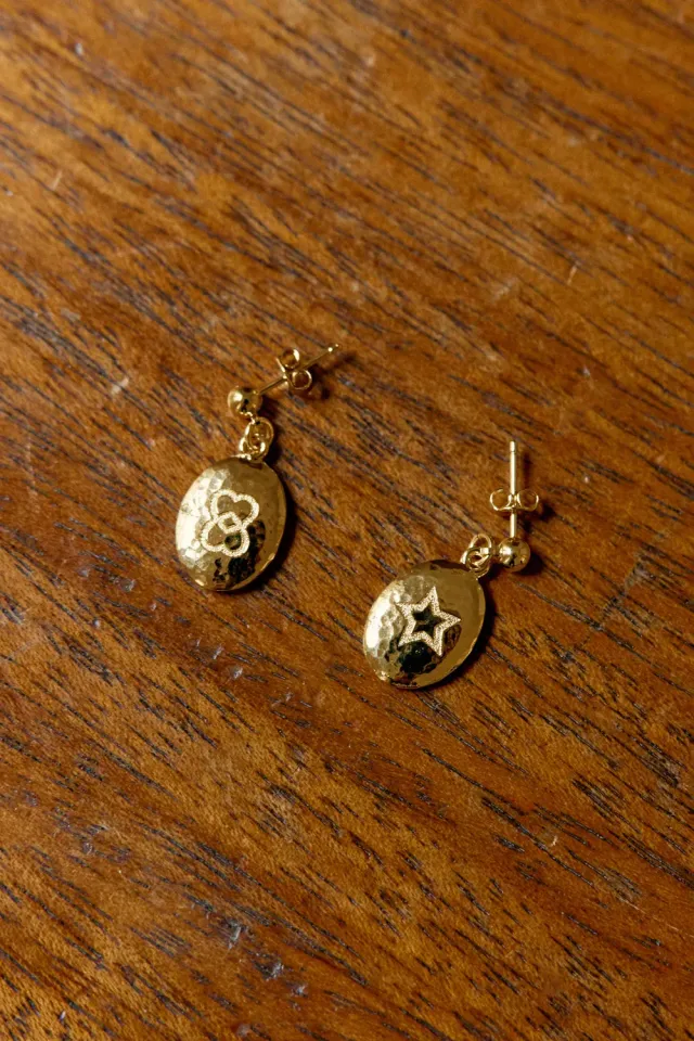 La Petite Etoile Aimo oorbellen goud hamerslag 18kt