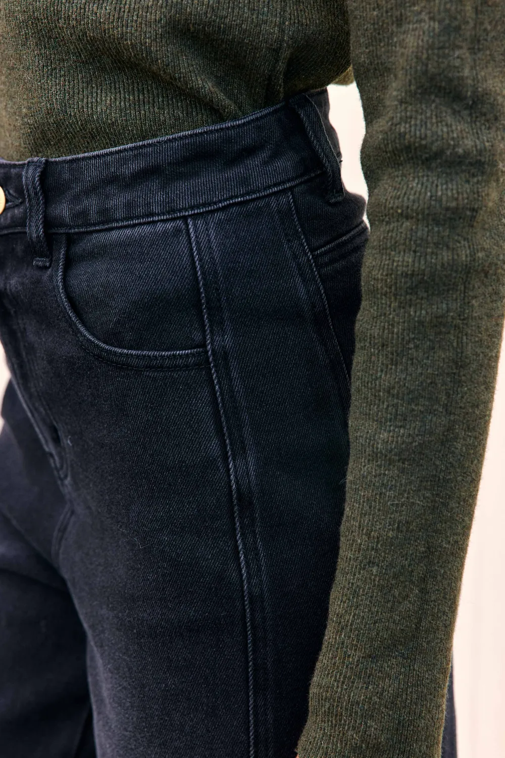 La Petite Etoile Pazya barrel jeans charcoal zwart