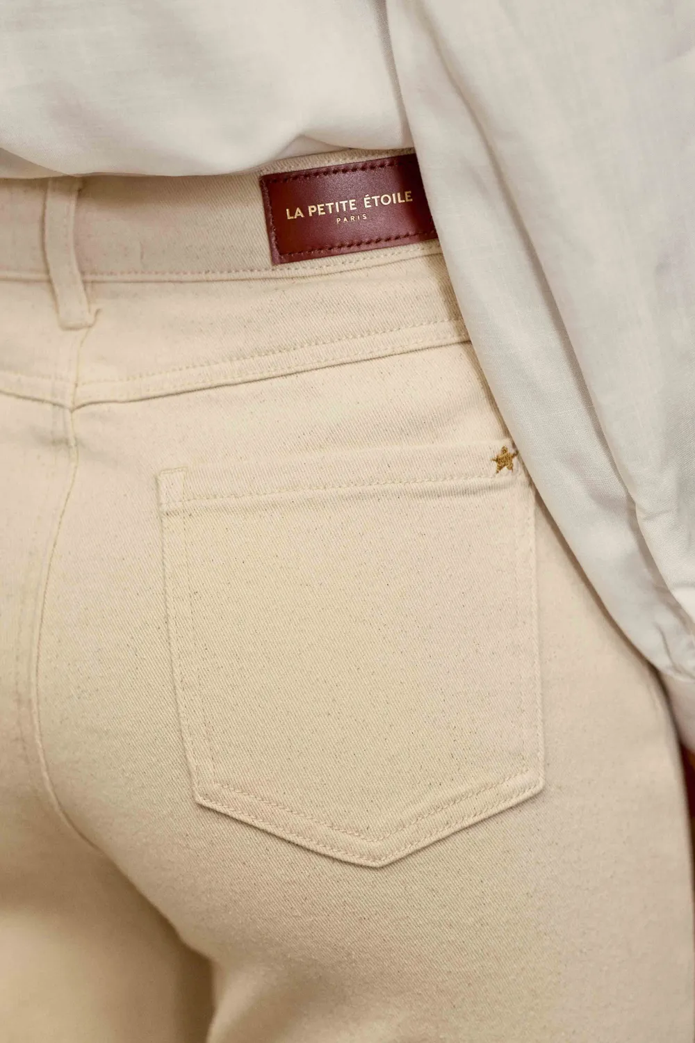 La Petite Etoile Peyton flare jeans beige hoge taille