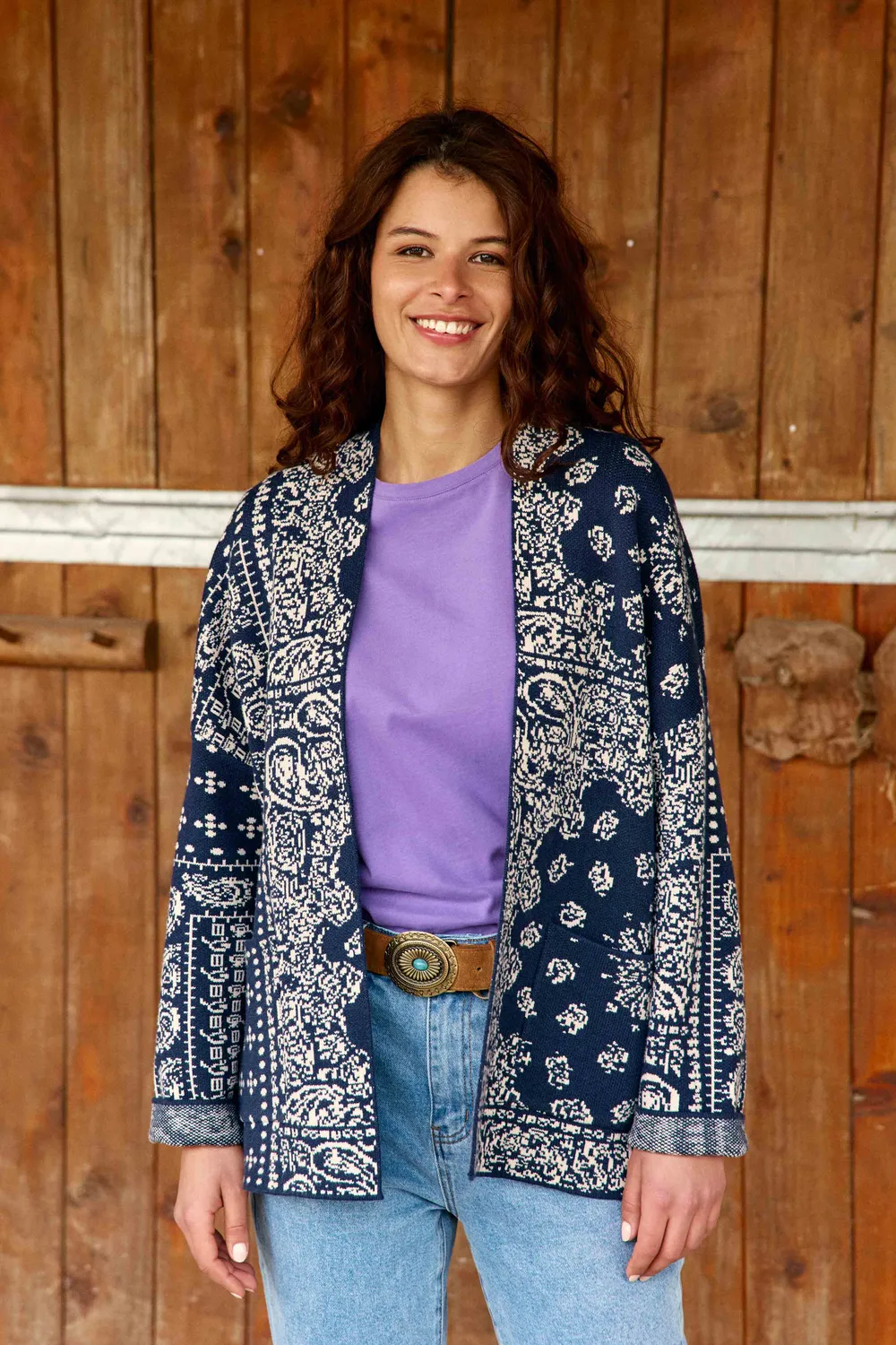 La Petite Etoile Modena vest marine bandana print
