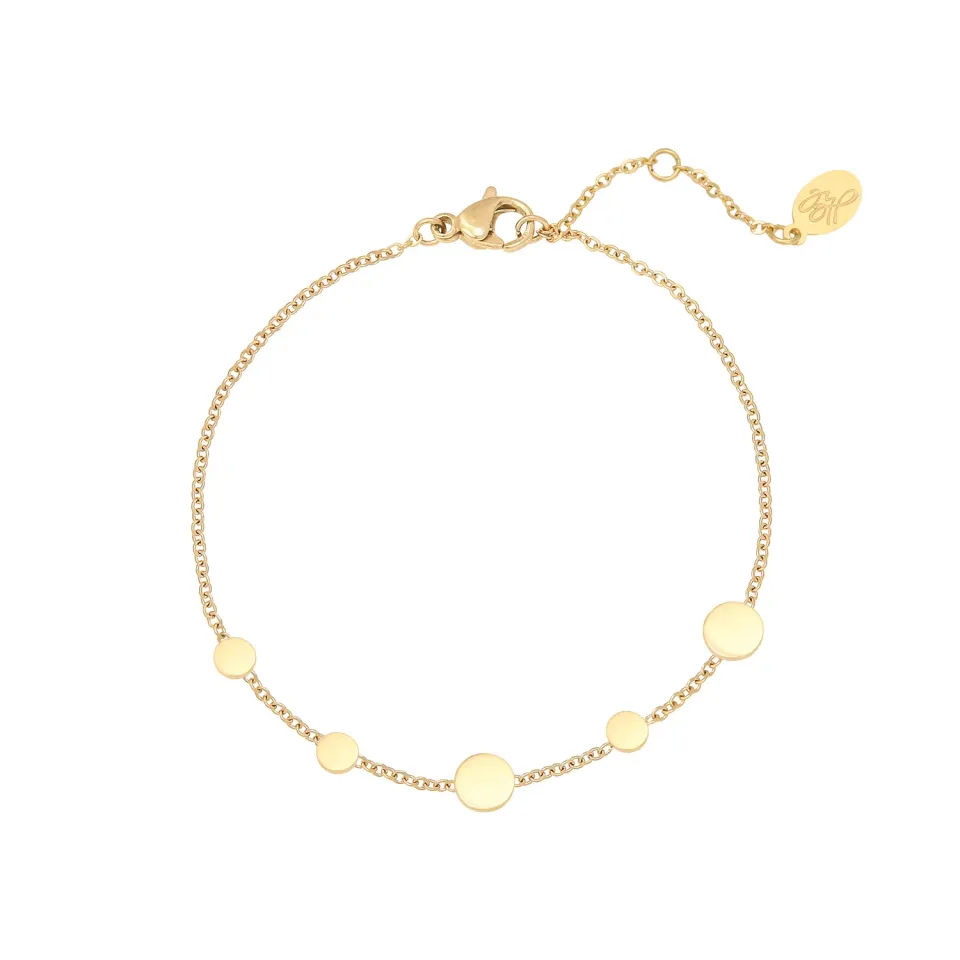 LOVEDRUNKY Coins Circle armband goud verstelbaar