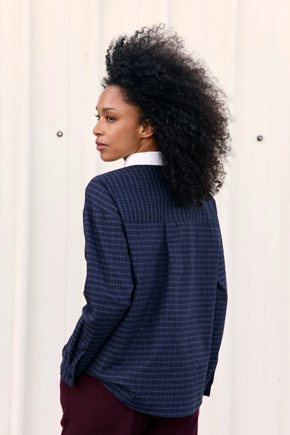 La Petite Etoile Chaniz blouse geruit marine
