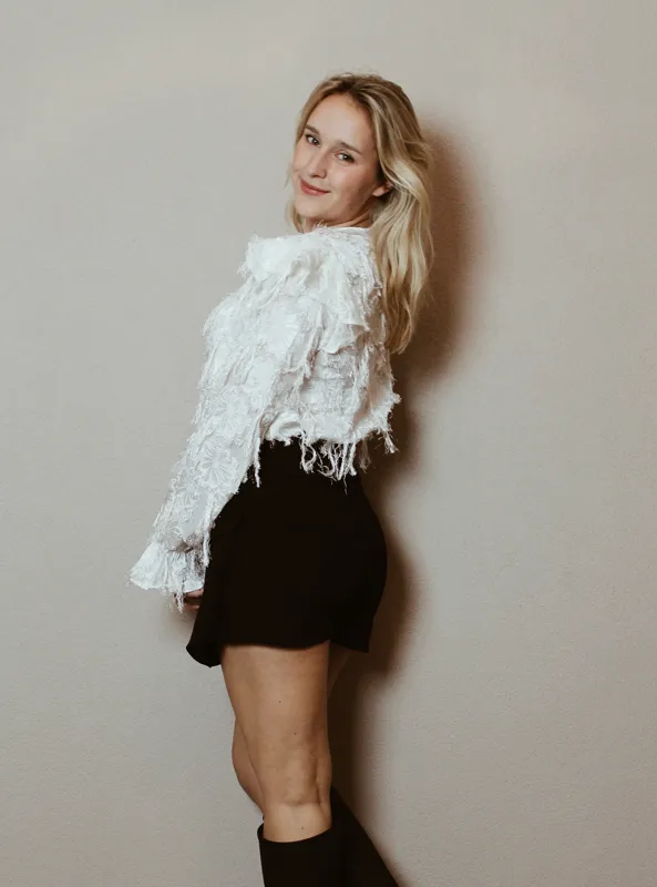 LOVEDRUNKY Wrap skort zwart wikkelrok