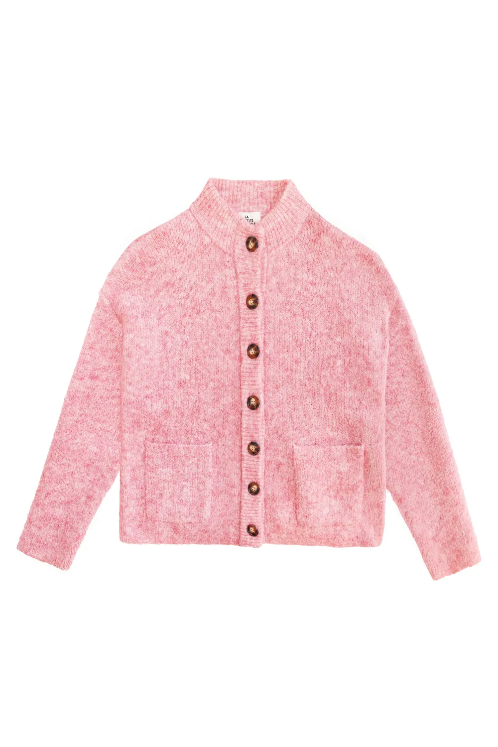 La Petite Etoile Marlin vest roze gemeleerd opstaande kraag