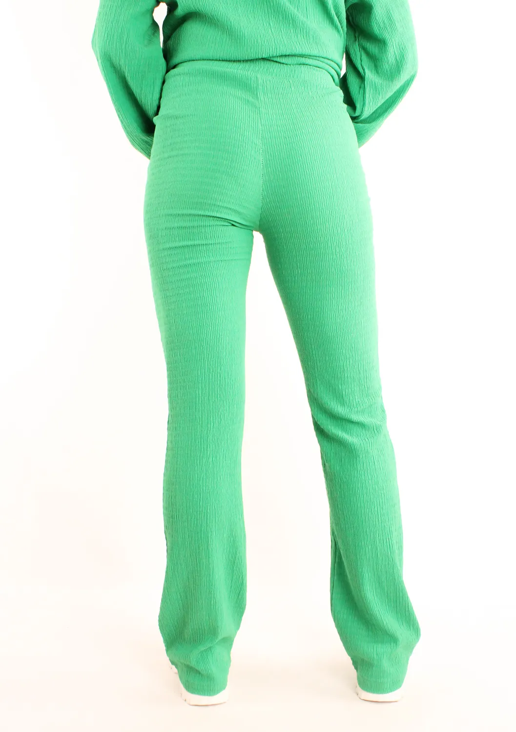 LOVEDRUNKY Coco broek groen flared hoge taille