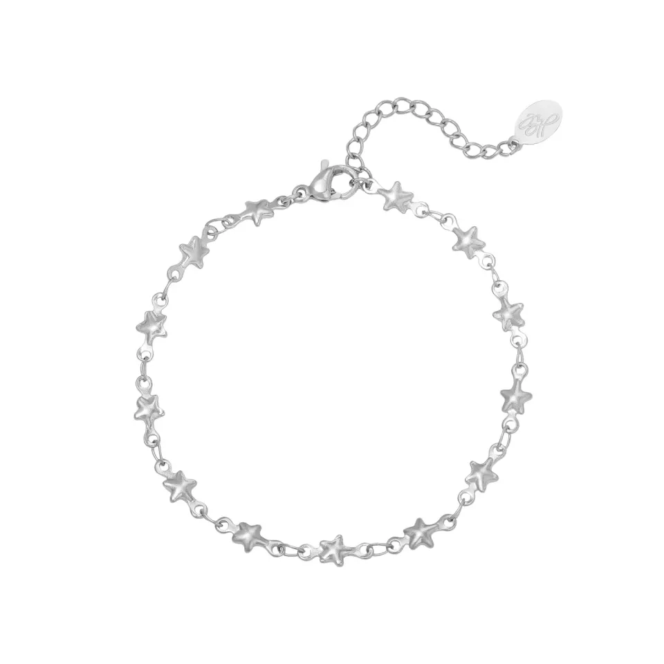 LOVEDRUNKY Chained Star armband zilver verstelbaar