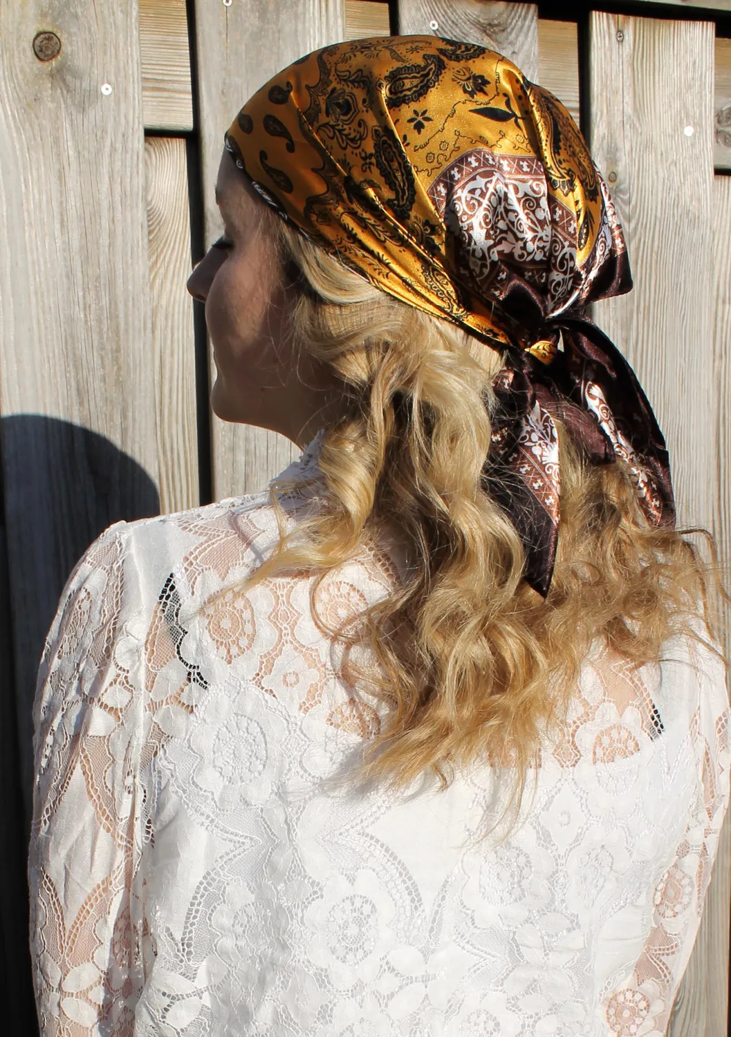 LOVEDRUNKY Bandana sjaal bohemian bruin 60x60 cm