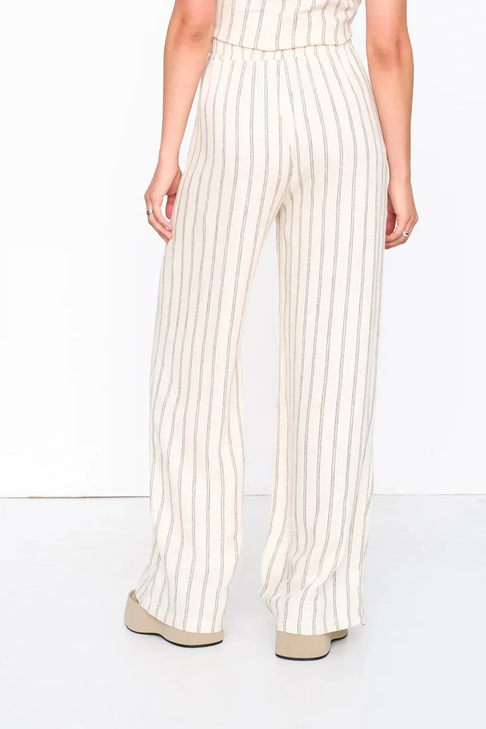 Amiek 24c Broek viscose linnen beige dames