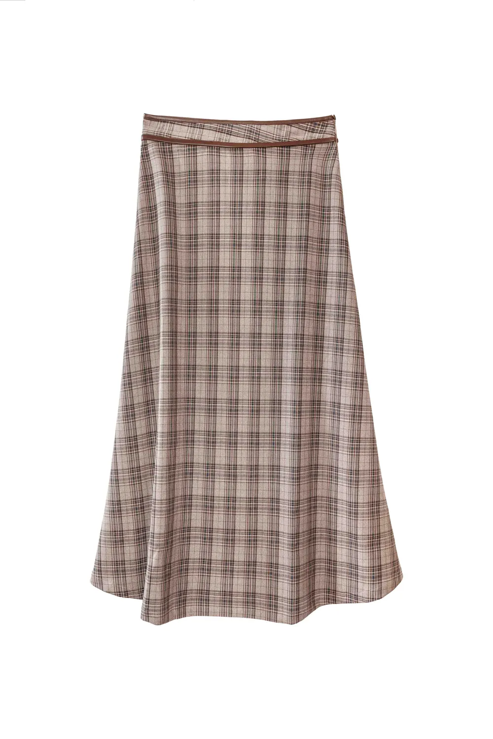 La Petite Etoile Jayleen rok taupe ruit midi