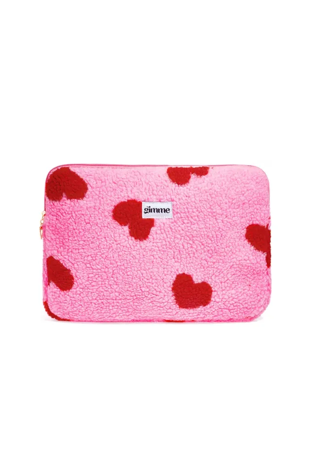 Amiek Hart Teddy laptoptas 13 inch roze hartjes