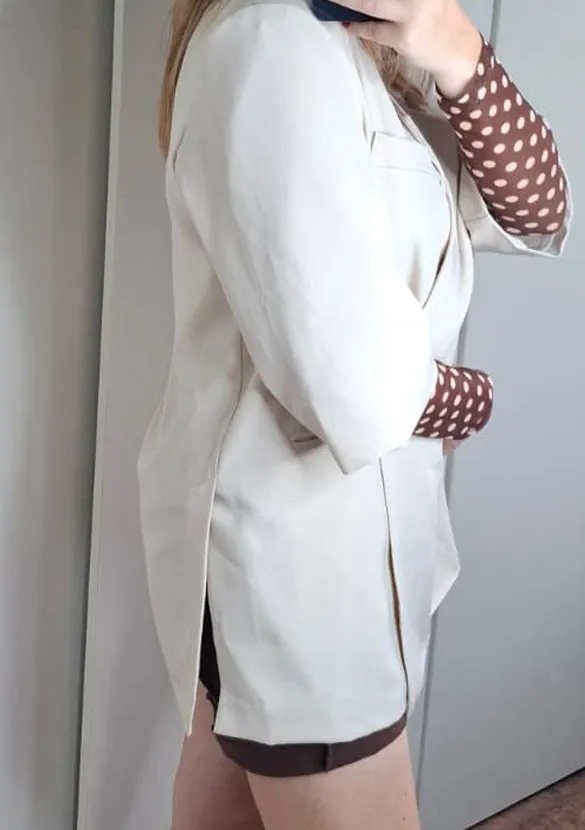 LOVEDRUNKY Loose Fit blazer beige gevoerd