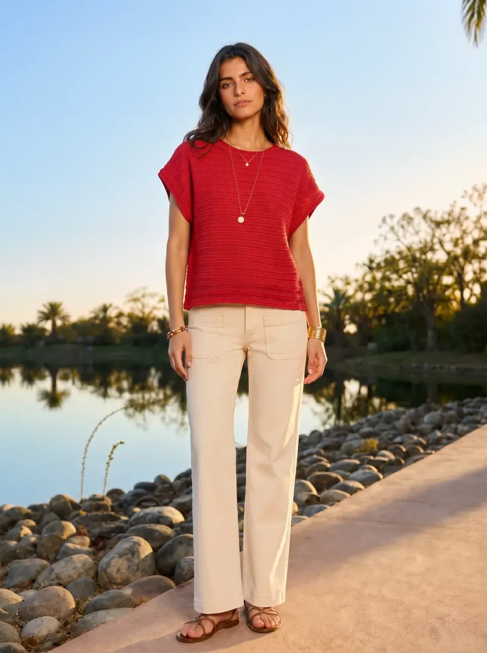 La Petite Etoile Sonny jeans beige flare high waist