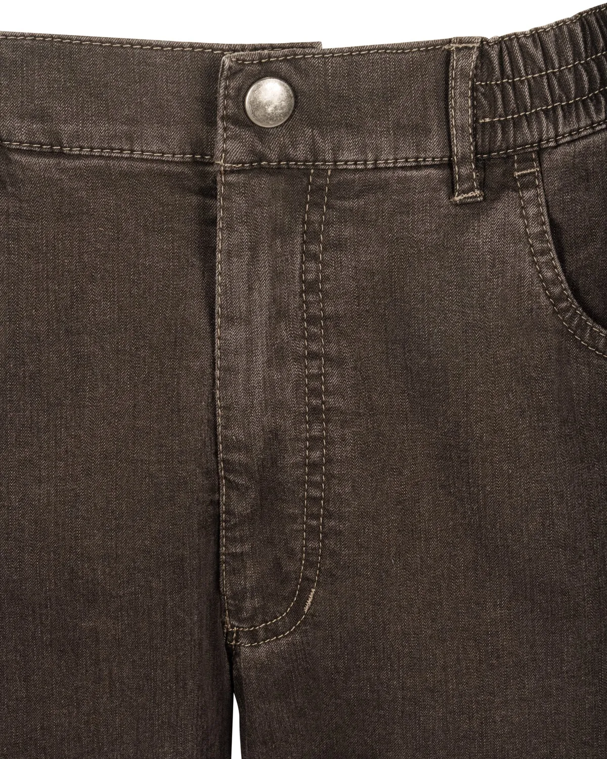 Seniorenkleding Mario herenjeans grijs elastische taille