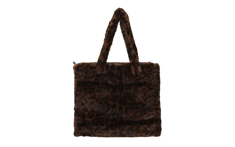 Amiek Monterosa shopper panter bruin faux fur