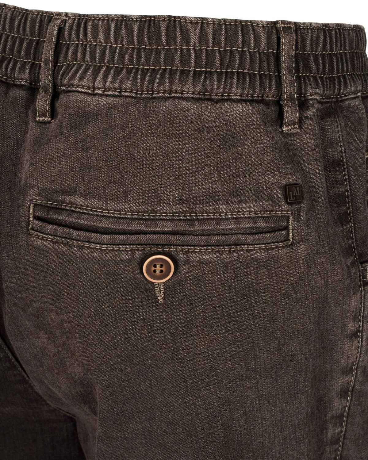 Seniorenkleding Mario herenjeans grijs elastische taille