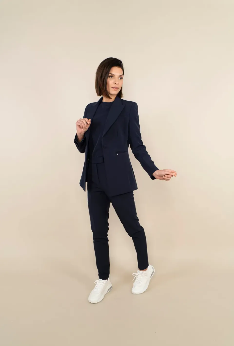 Laboutiek Blazer Long Model blazer marineblauw lang