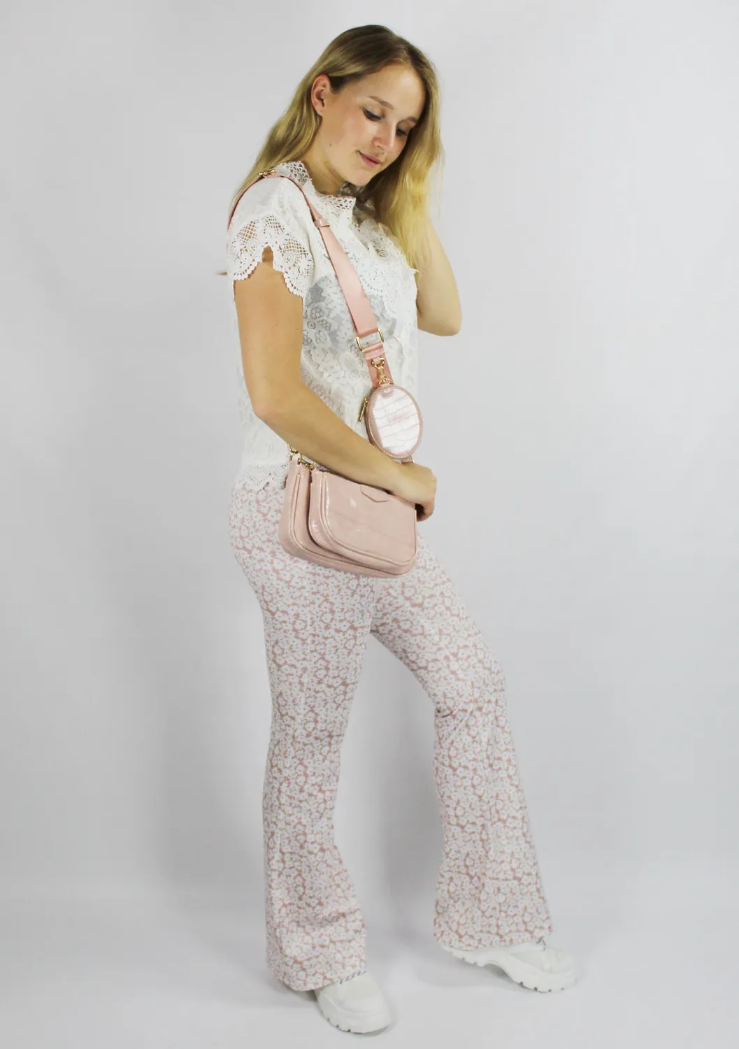 LOVEDRUNKY Crossbody tas Roze afklikbaar vak