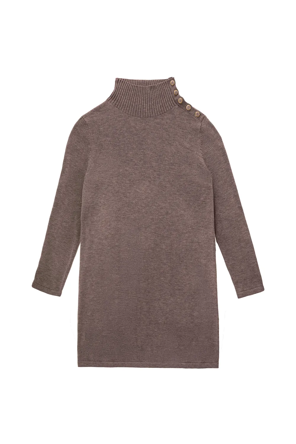 La Petite Etoile Marcia tricot jurk taupe col
