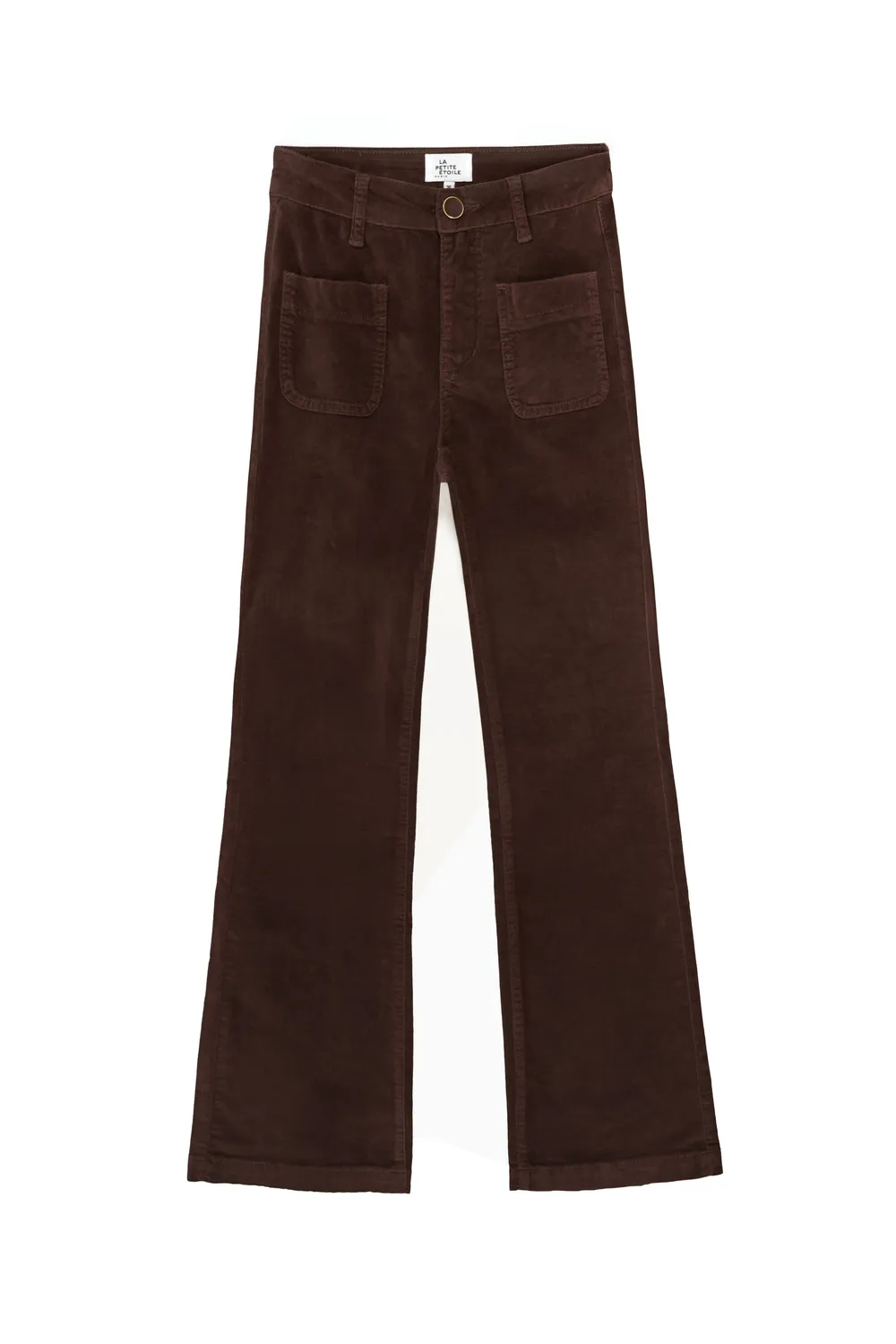 La Petite Etoile Sonny flared broek bruin velours