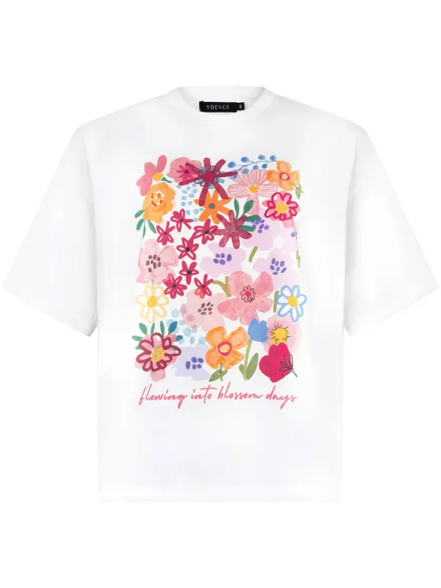 Amiek Blossem Days T-shirt off white losse fit