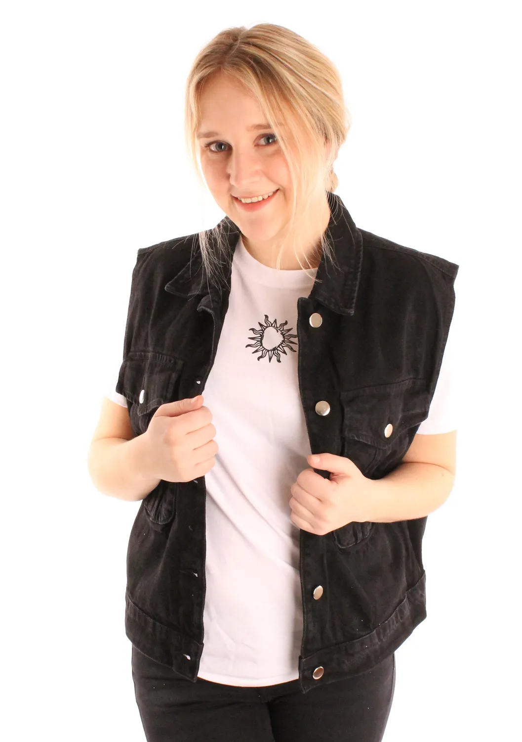 LOVEDRUNKY Sun T-shirt wit met zon print