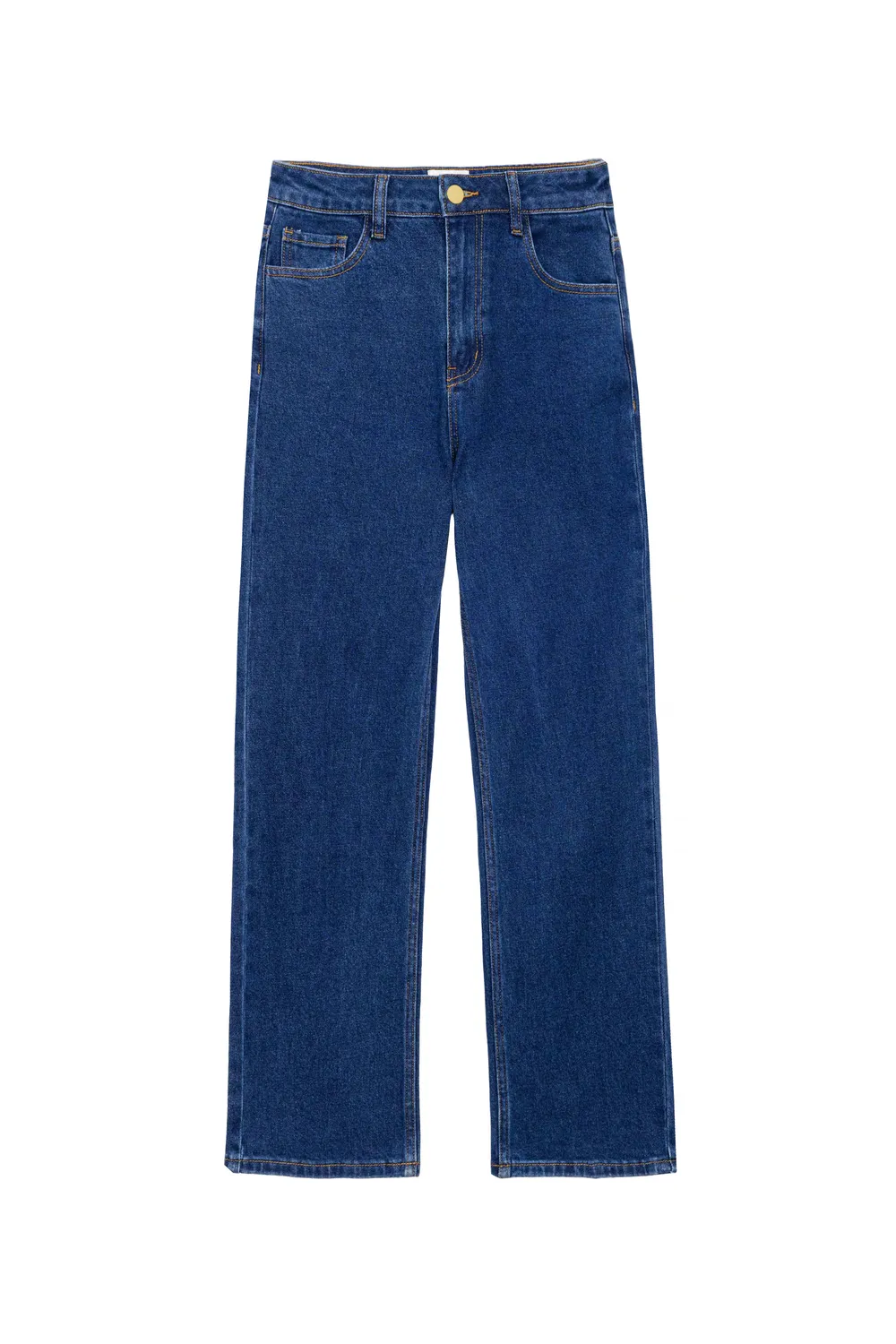La Petite Etoile Pia rechte jeans wash blauw borduursel