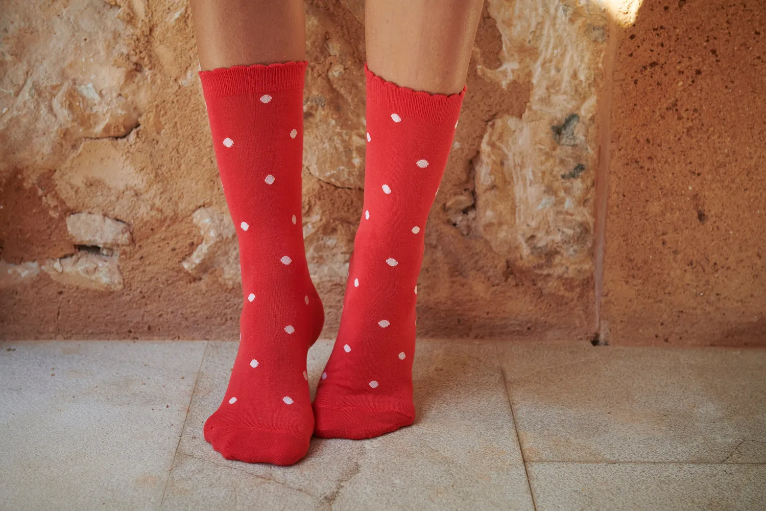 Amiek Etta Sokken rood glitter stippen 40-42