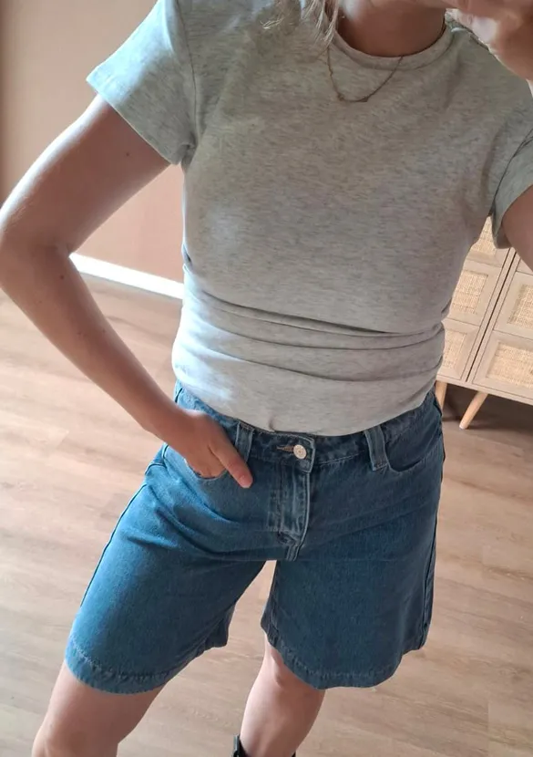 LOVEDRUNKY Jort Denim short blauw high waist