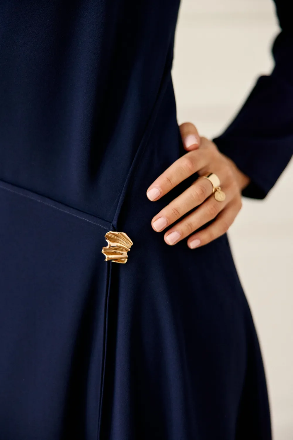La Petite Etoile Rosalou jurk midi marine V-hals