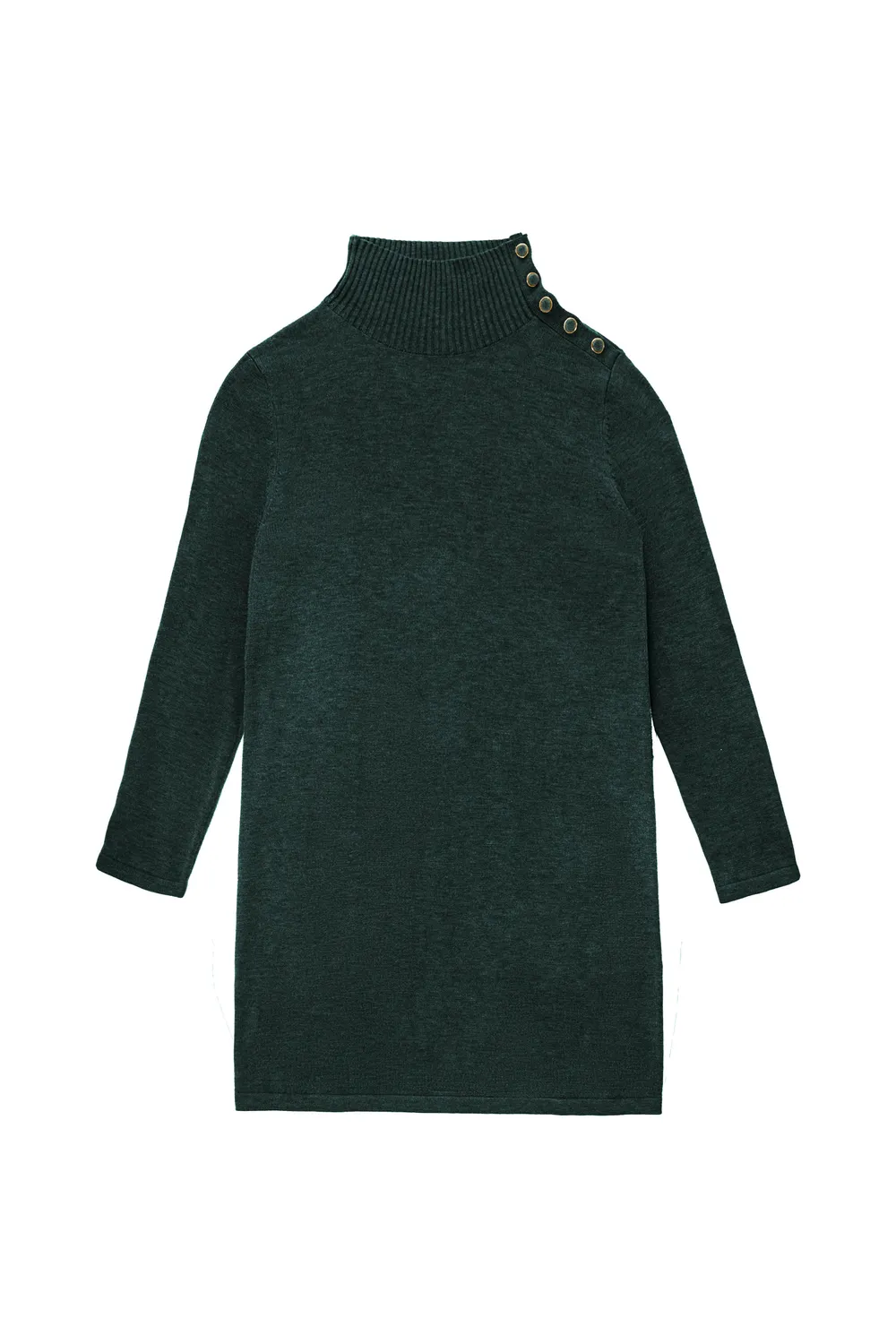 La Petite Etoile Marcia jurk kaki gebreid col