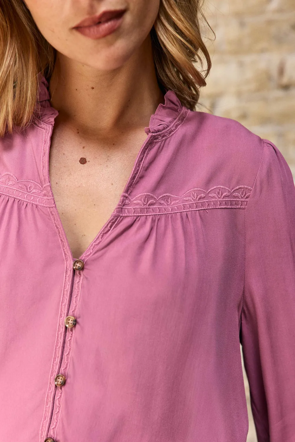 La Petite Etoile Bowen blouse roze borduursel