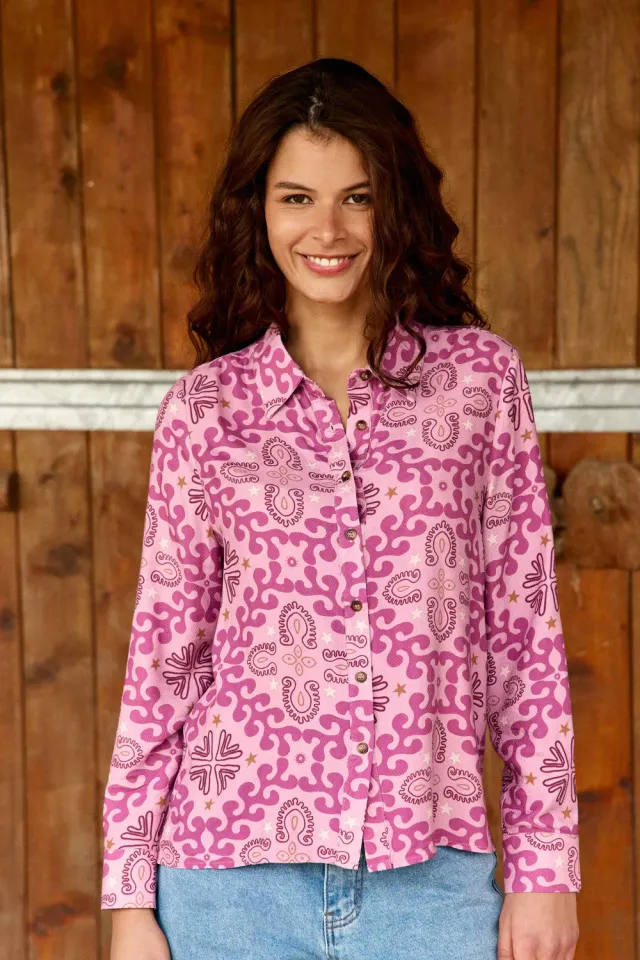 La Petite Etoile Clemo blouse roze bandana print